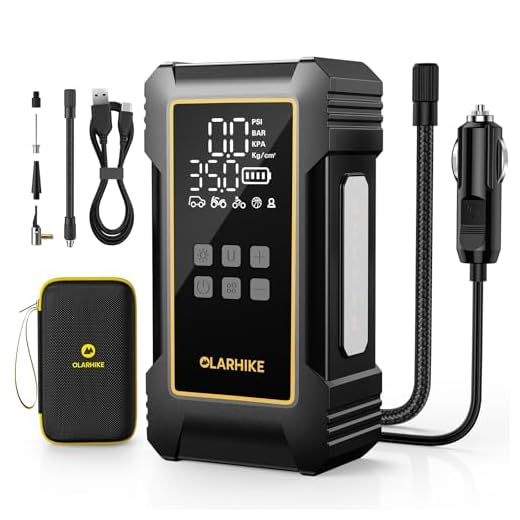 OlarHike Cordless Tire Inflator Portable Air Compressor, Heavy Duty Fast Inflation, 12000mAh Powerful Air Pump, Digital Car Tire Pump with Gauge, for Bike, Motorcycle, Ball, Sedan, Pickup, Truck.