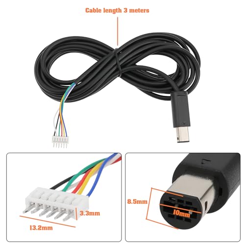 Image of 2Pcs 10FT 3M Replacement Game Consoles Controller Repair Cable Cord with 6 Header Pins Compatible with Nintendo Compatible with Gamecube GC NGC Controller