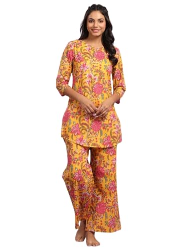 GRECIILOOKS Co-ord Set for Women Stylish | Kurtis | Kurti Set For Women | Anarkali Viscose Rayon Printed Kurta & Straight Pant Set | Festive Ethnic Indian Traditional Outfit for Functions & Puja | 3/4 Half Sleeve