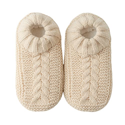 Image of Vihir Cozy and Warm Men Slipper Socks - Non-Slip and Stylish Floor Socks Indoor House Shoes,beige