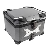 Caja de equipaje trasero de motocicleta de 55 l con cerradura de seguridad, aleación de aluminio de sellado rápido para casco equipaje, desmontable, con forro aislante de poliuretano