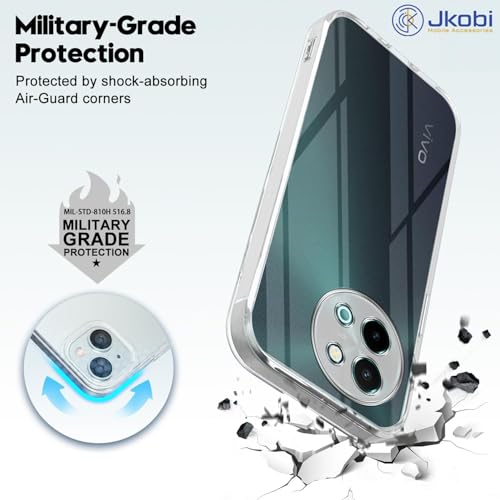 Image of Jkobi Back Case Cover for Vivo Y58 5G (Camera Protection with Silicone Clear Shockproof Case | Flexible and Soft | Transparent)