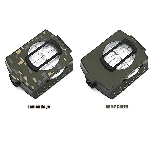 Asixx Bússola, bússola militar impermeável de 2 cores projetada para uso noturno, ideal para acampam
