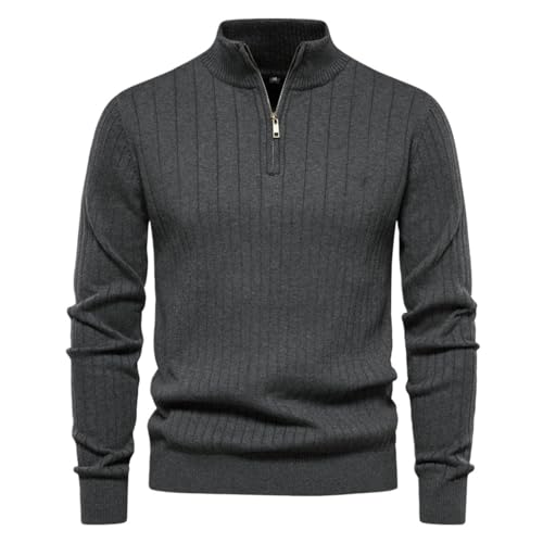 Pull en tricot homme à demi-zipper chaud et thermorégulateur