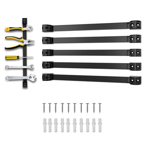 Vefhby Magnetic Tool Holder, 5 PCS 16 Inch Magnetic Storage Strips Tool Magnet Bar PVC Coated for Garage Tool Organizer Mounted Hanging Strip, Heavy Duty of Magnetic Holder Easy to Install by Vefhby - Used condition - CA$41.97