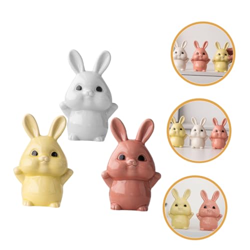 Figurine de lapin en céramique objet déco style chinois salon chambre