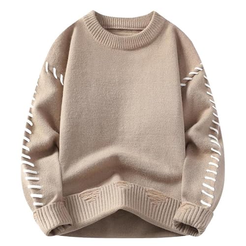 Men's Sweater Round Neck Knit Pullover Base Layer Casual Long Sleeve Top for Men4