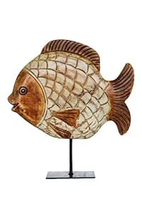 The Rustic Journey Vintage Unique Large Handcarved Wooden Fish Figurine ...