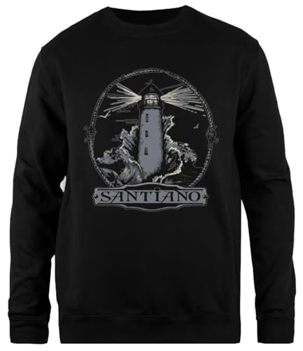 Tambootee Santiano Schwarzes Unisex-Pullover-Sweatshirt Mit Schlichter Passform