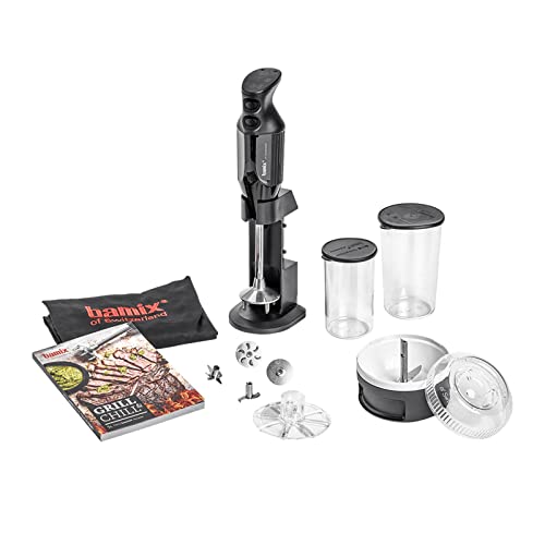 Bamix Batidora M200 BBQ con Accesorios y Soporte, Negra