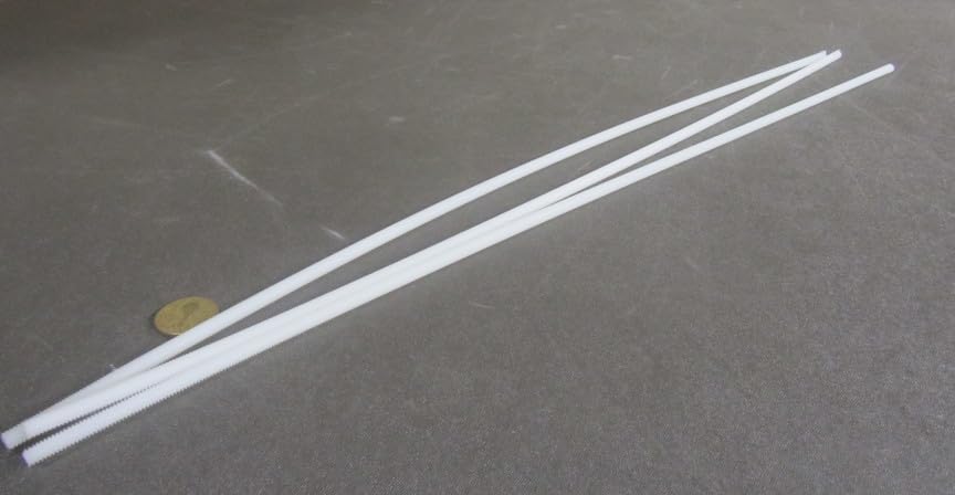 Natural Nylon 6/6 Fully Threaded Rod RH 1/4"-20 x 24 Length 3 Pcs.