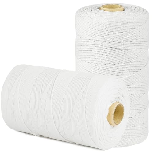 Image of SMART&CASUAL 1,650 Feet 2mm Cotton Butcher Twine String Soft Food Safe for Cooking Craft Baker Kitchen Meat Turkey Sausage Roasting Gift Wrapping Gardening Crocheting Knitting