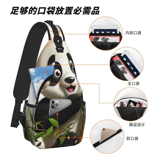 Bolso Sling Negro Unisex para Viaje y Senderismo miniatura 6