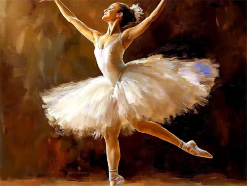 Cuadros para pintar por numeros grandes con acrilicos y libro colorear adultos tema ballet niñas
