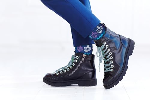 Image of Rite Lite Chanukah Socks, Youth Crew, Dreidels & Happy Chanukah with Lurex, Carded