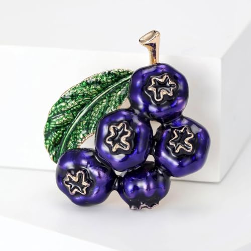 Image of Enamel Fruit Brooch for Women Rhinestones Fruit Lapel Pin Elegant Fruit Brooches Jewelry Gift, Perfect for Dresses Hat Bag