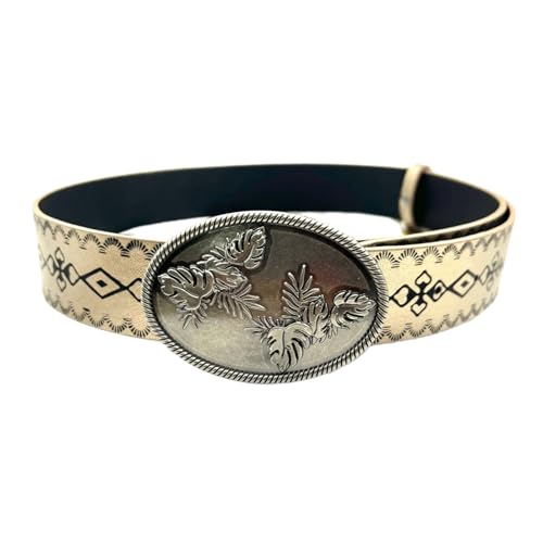 Western PU Leather Waist Belt Adjustable Length Waist Belt For Girl Women Embossed Pattern Belt For Coat Skirts Jeans