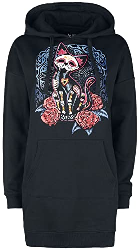 Full Volume by EMP Damen schwarzes Kapuzenpullover mit Katzen Print L Cover