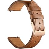 Aurrain 22 mm Cinturino in vera pelle da per Samsung Galaxy Watch 3 45 mm/Gear S3 Frontier/Huawei Watch GT3 46 mm, cinturino di ricambio in vera pelle a sgancio rapido per uomo e donna.