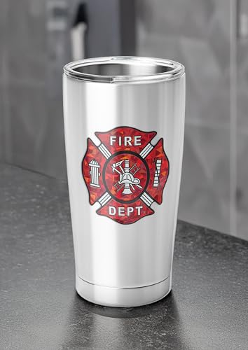 Image of Elektroplate Firefighter Fire Department Cross Red Reflective Decal (3.0 inch x 3.0 inch) Premium All Weather Sticker for Car, Water Bottle, Laptop, Phone & More | Made in the USA
