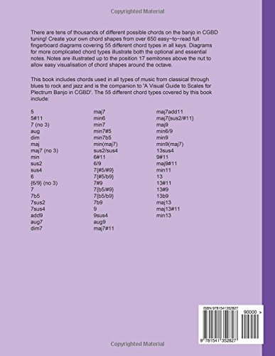 A Visual Guide to Chords and Arpeggios for Plectrum Banjo in CGBD: A Reference Text for Classical, Blues and Jazz Chords/Arpeggios (Fingerboard Chord ... Jazz Accompaniment on Stringed Instruments) - Image 2