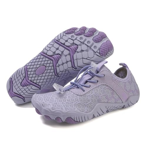 Children Boys Girls Fashion Non Slip Lightweight Barefoot Shoes for Aqua Water Sport Driving Jogging Running Diving Trekking Vacation Purple 9.5 Toddler