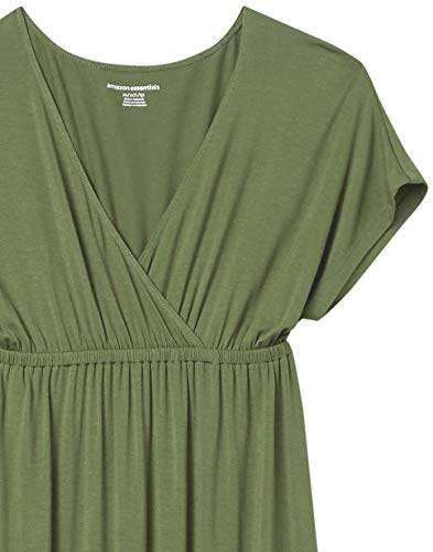 Image of Amazon Essentials Women's V Neck Short Sleeve Empire Waist Maxi Dress