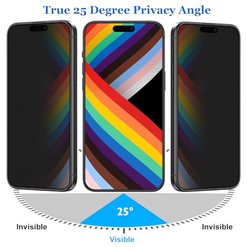Mothca Matte Privacy Screen Protector for iPhone 15 Pro [6.1 inch] with Easy Installation Tool, Anti Spy Anti Glare Full Coverage Tempered Glass Film, Anti-Fingerprint, Case Friendly, Smooth as Silk by Mothca - Used condition - Image 4