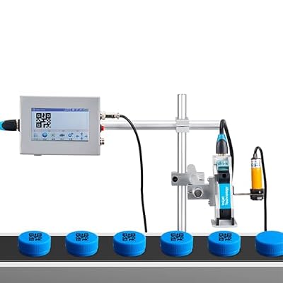 AOXHUGB Automatic Inkjet Coding Machine for Production Line, Supports 28 Languages with Intelligent Variable Data Printing, Ideal for Date/Logo/Barcode/Image Marking, Speed 0-70M/min (12.7mm)
