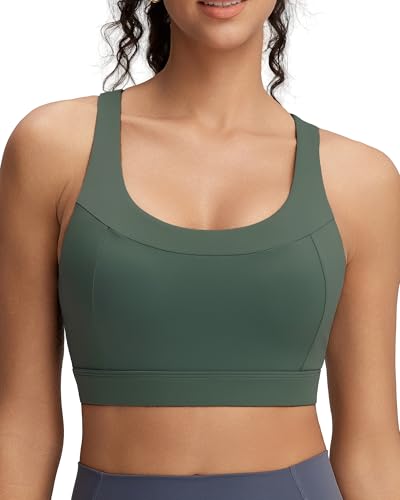 Image of RUNNING GIRL Sports Bras for Women High Support,Racerback Supportive Molded Cup Sports Bra with Sewn in Pads