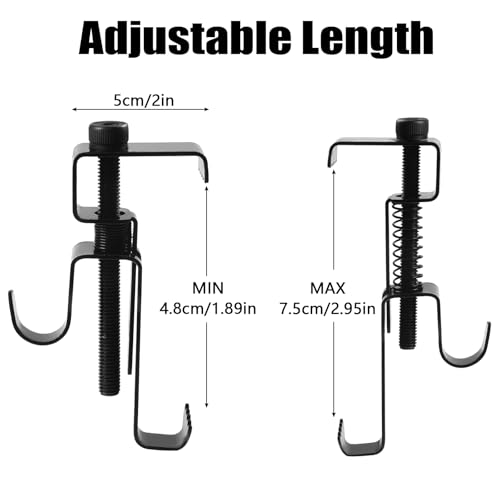Image of Stainless Steel Brick Hanger No Drill Outdoor Adjustable Brick Hooks Clamps Black Heavy Duty Brick Wall Clips for Hanging Pictures, Lights, Plants (6 Pcs)