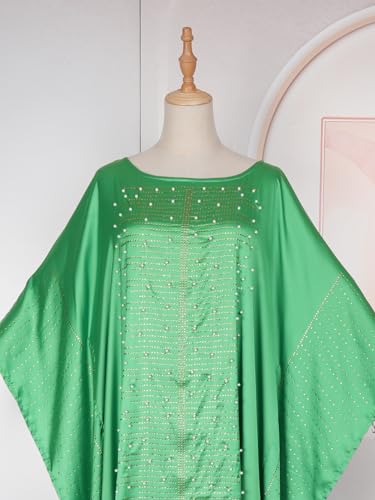 Image of HD African Dresses for Women Fashion Beading Rhinestone Kaftan Maxi Dress