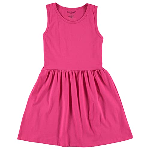 Image of Pink Angel 3-Pack Girls' Dresses, Kids Casual Fit and Flare Sleeveless Summer Dress & School Outfit, 100% Cotton