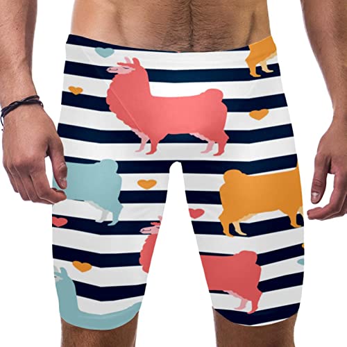 Bañador jammer de natación para hombre con diseño de alpaca azul coral