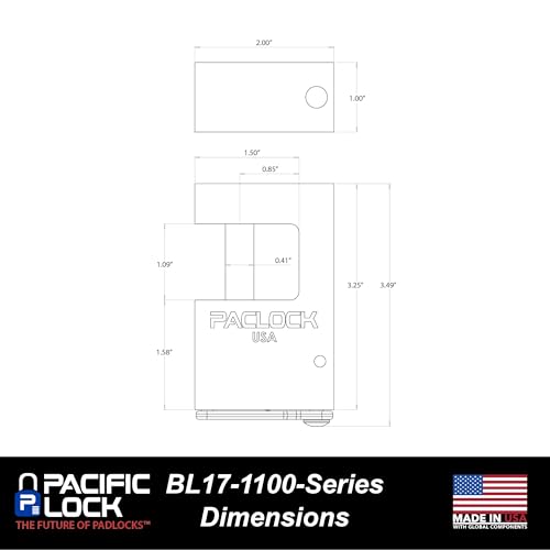 Image of PACLOCK's 17-1100-Series Block-Lock, High Security Rotating Disc, Manufacturer-Controlled Key Assigning, Exclusive Key Number, Keyed Alike U-Pick!, Black