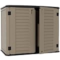 ZZM 4x2.5 FT Outdoor Storage Shed, Resin Waterproof Storage Cabinet for Garden Tools with Lockable Lid,Latch (Coffee)