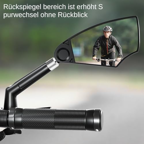Espejo de bicicleta de montaña regulable con cristal de ángulo amplio y transparente 3