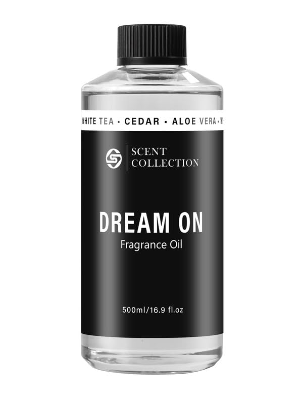 Luxury Hotel Scent Dream On 500ml Diffuser Oil Waterless Essential Aromatherapy for Cold Air & Car Diffusers Long Lasting Refill for Large Room & Home - Signature White Tea (500ml/16.9Fl oz)