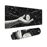 マウスパッド ムーンハンド 大型 防水 ゲーミング マウスパッド 120 x 40 cm 拡張 キーボードパッド 滑り止めゴム底 滑り止め デスクマット おしゃれ キーボードパッド マウス対応 耐洗い表面 快適操作性 ゲーム 仕事 ホーム用 オフィス 女性へのプレゼント Z-908