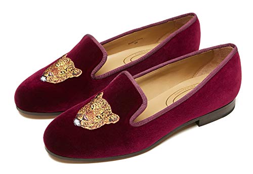 Image of Journey West Women's Velvet Loafer Flat with Embroidery Velvet Slippers