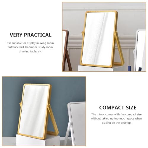 Miroir de Maquillage en Bois Pliable pour Table de Chambre
