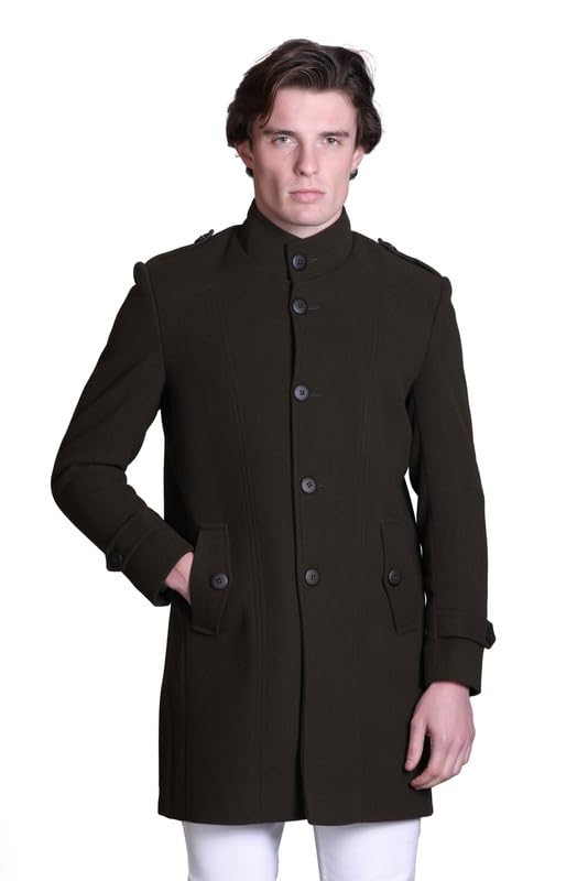 Buy Hood Culture Men Tweed Modern Winter Coat Long Length Single