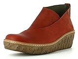  El Naturalista N5131 Myth Yggdrasil Komfortabler Damen Chelsea Boot, Stiefelette, Schlupfstiefel, perfekte Passform durch Gummizug, Keilabsatz, Wedge Absatz Rot (Caldera), EU 40