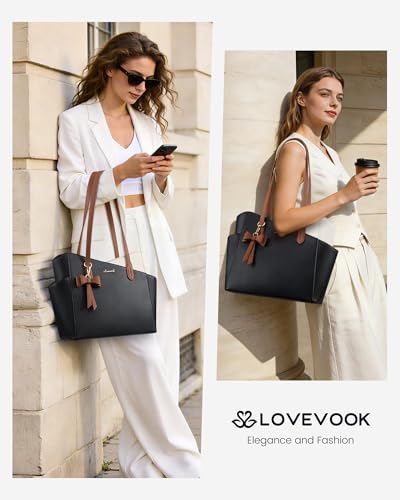 LOVEVOOK Small Tote Purse for Women, 2026 Structured PU Leather Handbags with Top Handle, Elegant Satchel Shoulder Bag - Image 3
