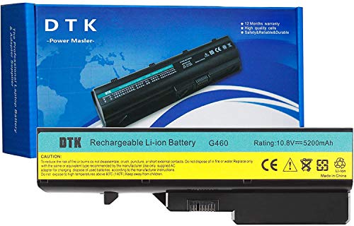 Dtk Batería de Repuesto para Portátil Lenovo B470 G460 G460A G560 Ideapad V360 V370 V470 Z460 Z465 Z560 Z565 L09N6Y02 L10M6F21 L10P6F21 LO9L6Y02 121001095 57Y6454 L09C6Y02 121001094 [10.8V 4400MAH 6CELLS]