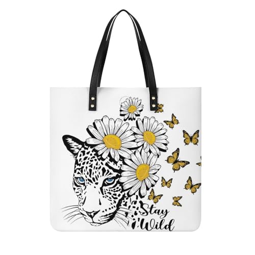 Sac à bandoulière guépards papillons : volume optimal 39x39cm
