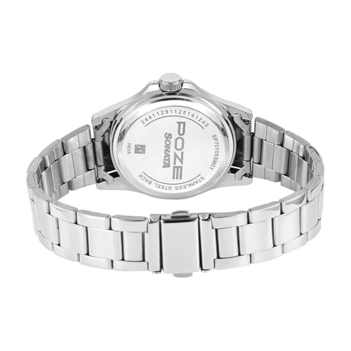 Image of Sonata Poze 8 Quartz Analog with Lt. Blue Dial IPS Stainless Steel Strap Watch for Men - SP70105SM01W