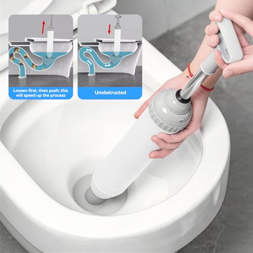 ZhouWei Saugglocke Abfluss, Abflussreiniger Pumpe mit Nitrilhandschuhe Pömpel Pressluft WC Rohrreinigungspumpe Pömpel Toilette Abfluss Schnelle Siphonreinigung Pressluft Rohrreiniger (Weiß)