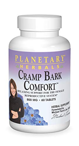 Planetary Herbals Cramp Bark Comfort 800 mg Relaxing Support for The Female Reproductive System - 60 Tablets