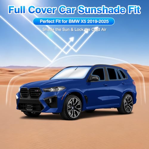 T TGBROS Windshield Sun Shade for BMW X5 2019 2020 2021 2022 2023 2024 2025 Car Window Shades Thicken UV Block and Blackout Privacy Foldable Sunshades 10PCS Accessories Keep Cool Sun Visor Covers by T TGBROS - Used condition - Image 2